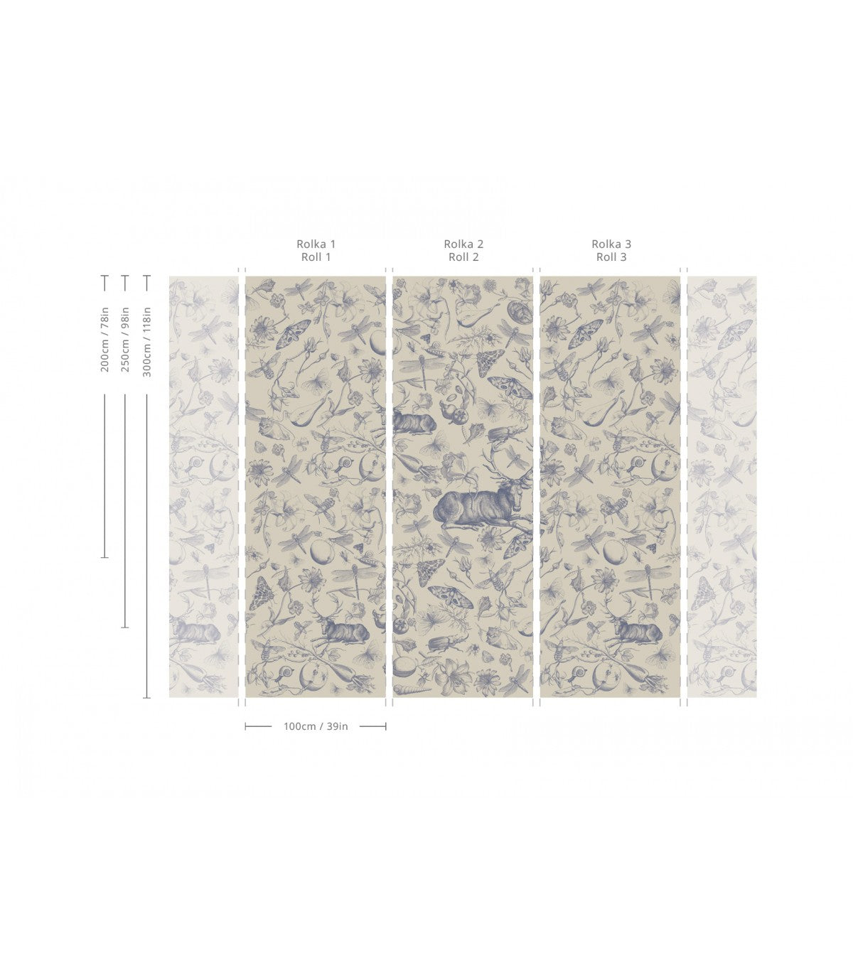 Tapeta Vintage botanic blue