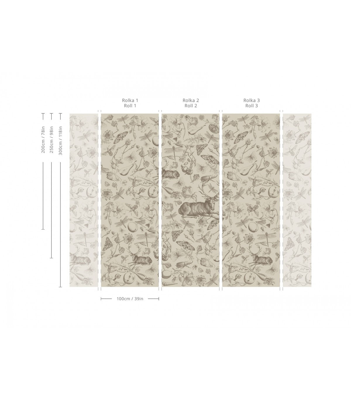 Tapeta Vintage botanic light brown